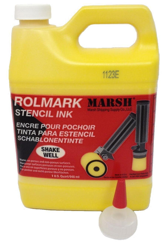 #20926, Marsh Rolmark Stencil Ink- Quart/Yellow